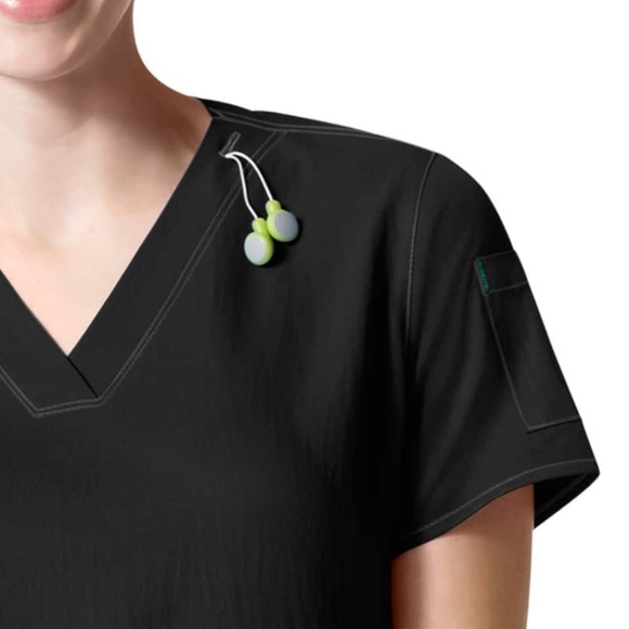 NWOT Carhartt Cross Flex V-Neck Media Scrub Top- Black - Picture 3 of 4